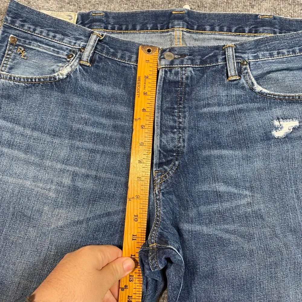 Polo Ralph Lauren Varick Slim Straight Jeans Mens 42x32 Clarke Indigo Blue Denim
